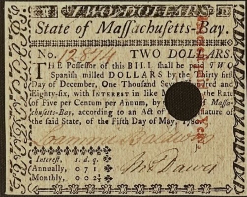 Massachusetts colonial note
